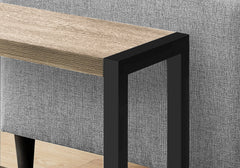Accent Table, Side, End, Narrow, Small, 2 Tier, Living Room, Bedroom, Brown Laminate, Black Metal, Contemporary, Modern