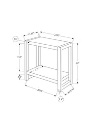 Accent Table, Side, End, Narrow, Small, 2 Tier, Living Room, Bedroom, Brown Laminate, Black Metal, Contemporary, Modern