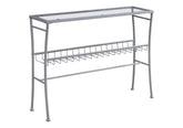 Accent Table, Console, Entryway, Narrow, Sofa, Living Room, Bedroom, Clear Tempered Glass, Silver Metal, Contemporary, Modern