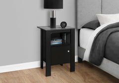 Accent Table, Side, End, Nightstand, Lamp, Storage, Living Room, Bedroom, Black And Grey Laminate, Transitional