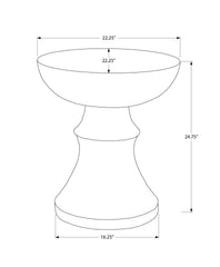 Accent Table, 25"h, Indoor Or Outdoor, Side Table, End, Bedroom, Living Room, Nightstand, Round, White, Contemporary, Modern