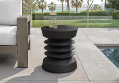 Accent Table, 25"h, Indoor Or Outdoor, Side Table, End, Bedroom, Living Room, Nightstand, Round, Black, Contemporary, Modern