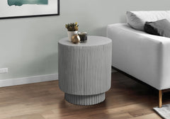 Accent Table, 25"h, Indoor Or Outdoor, Bedroom, End, Living Room, Nightstand, Round, Side Table, Grey, Contemporary, Modern