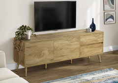 Tv Stand, 72 Inch, Console, Media Entertainment Center, Storage Drawers, Storage Cabinet, Walnut Laminate, Mid Century