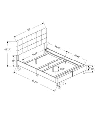 Bed, Full Size, Bedroom, Upholstered, Frame Only, Transitional