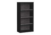 Bookshelf, Bookcase, Etagere, 5 Tier, 48"h, Office, Bedroom, Black And Grey Laminate, Contemporary, Modern