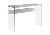 Accent Table, Console, Entryway, Narrow, Sofa, Living Room, Bedroom, Grey Laminate, Clear Tempered Glass, Contemporary, Modern