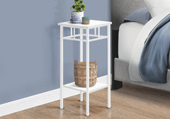 Accent Table, Side, End, Plant Stand, Square, Living Room, Bedroom, White Laminate, White, Contemporary, Modern