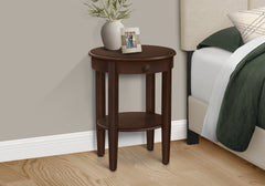 Accent Table, 2 Tier, End, Side Table, Round, Nightstand, Bedroom, Lamp, Brown Veneer, Transitional