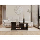 Coffee Table, Lower Open Shelf, Black