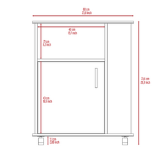 Lower Microwave Pantry 29" H, Single Door Cabinet, One Open Shelf, Three Side Shelves, Black