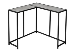 Accent Table, Console, Entryway, Narrow, Corner, Living Room, Bedroom, Grey Laminate, Black Metal, Contemporary, Modern