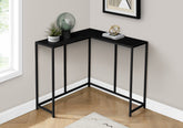Accent Table, Console, Entryway, Narrow, Corner, Living Room, Bedroom, Black Laminate, Black Metal, Contemporary, Modern