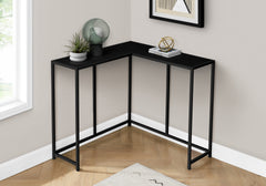 Accent Table, Console, Entryway, Narrow, Corner, Living Room, Bedroom, Black Laminate, Black Metal, Contemporary, Modern
