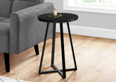 Accent Table, Side, Round, End, Nightstand, Lamp, Living Room, Bedroom, Black Laminate, Black Metal, Contemporary, Modern