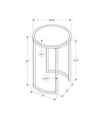 Accent Table, Side, Round, End, Nightstand, Lamp, Living Room, Bedroom, Grey Laminate, Black Metal, Contemporary, Modern