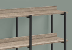 Accent Table, Console, Entryway, Narrow, Sofa, Living Room, Bedroom, Brown Laminate, Black Metal, Contemporary, Modern