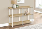 Accent Table, Console, Entryway, Narrow, Sofa, Living Room, Bedroom, Natural Laminate, Black Metal, Contemporary, Modern