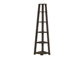 Bookshelf, Bookcase, Etagere, Corner, 5 Tier, 72"h, Office, Bedroom, Brown Laminate, Contemporary, Modern