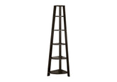 Bookshelf, Bookcase, Etagere, Corner, 5 Tier, 72"h, Office, Bedroom, Brown Laminate, Contemporary, Modern