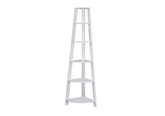 Bookshelf, Bookcase, Etagere, Corner, 5 Tier, 72"h, Office, Bedroom, White Laminate, Contemporary, Modern