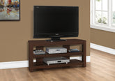 Tv Stand, 42 Inch, Console, Media Entertainment Center, Storage Shelves, Living Room, Bedroom, Brown Laminate, Contemporary, Modern