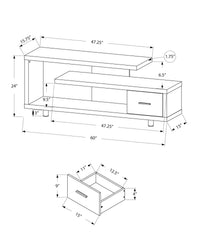 Tv Stand, 60 Inch, Console, Media Entertainment Center, Storage Cabinet, Living Room, Bedroom, White Laminate, Contemporary, Modern