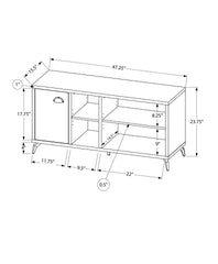 Tv Stand, 48 Inch, Console, Media Entertainment Center, Storage Cabinet, Living Room, Bedroom, Brown And Grey Laminate, Grey Metal, Contemporary, Modern