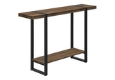 Accent Table, Console, Entryway, Narrow, Sofa, Living Room, Bedroom, Brown Laminate, Black Metal, Contemporary, Modern