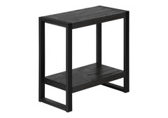 Accent Table, Side, End, Nightstand, Lamp, Living Room, Bedroom, Black Laminate, Black Metal, Industrial
