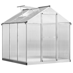 Greenhouse 6' L x 6' W Walk-In Polycarbonate Greenhouse with Roof Vent
