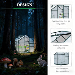 Greenhouse 6' x 8' Outdoor Greenhouse with Rain Gutter and Roof Vent