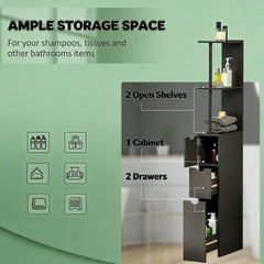 Slim Storage Tower,Side Floor Organizer,Bathroom Storage Cabinet