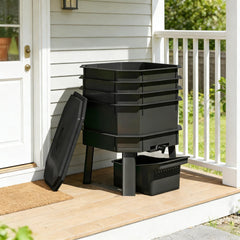 Portable Worm Composter,4-Tray Worm Composter Bin