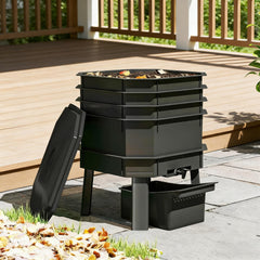 Portable Worm Composter,4-Tray Worm Composter Bin