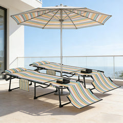 Sun Lounge Chair,2 Piece Folding Chaise,Portable Reclining Chair
