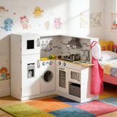 Wooden Kitchen,Corner Play Kitchen Set