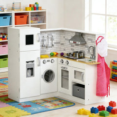 Wooden Kitchen,Corner Play Kitchen Set