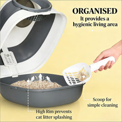Litter Box with Lid,Cat Litter Box