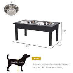 Black Pet Feeder Stand,Wooden Dog Food Bowls Stand