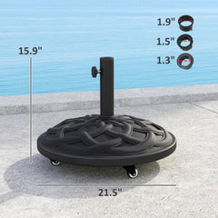 Resin Umbrella Stand Base,Round Patio Umbrella Base with Wheels,Heavy Duty Patio Umbrella Holder