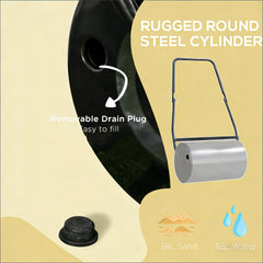 Lawn Roller for Flattening,Push/Tow Behind Lawn Roller Filled with Water or Sand