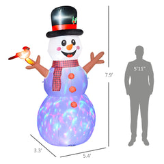 Inflatable Branch Hand Snowman with LED Lights - Festive Outdoor Christmas Yard Decoration