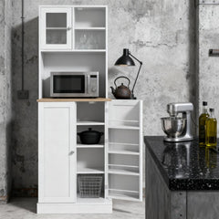 Microwave Cabinet with Adjustable Shelves,Tall Kitchen Pantry Cabinet,Kitchen Hutch