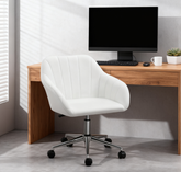 Faux Leather Office Chair, Adjustable Swivel Design for Home Office, Sleek Modern Look & Comfy Seating