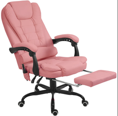 7-Point Vibrating Massage Office Chair High Back Massaging Office Desk Chair , Pink