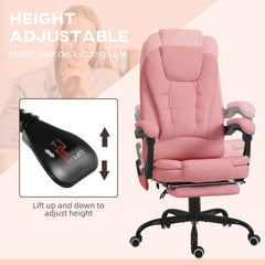 7-Point Vibrating Massage Office Chair High Back Massaging Office Desk Chair , Pink