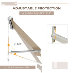 Window Awning Arm Manual Retractable Window Awning Sun Shade Shelter for Patio Balcony Outdoor