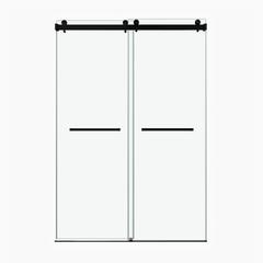 60*79" Frameless Double Sliding Shower Door, Double Shower Door, 3/8″ (10mm) SGCC Tempered Glass, Stainless Steel