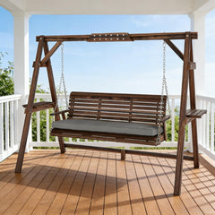 Outdoor Conversation Swing,Wooden Garden Swing Chair